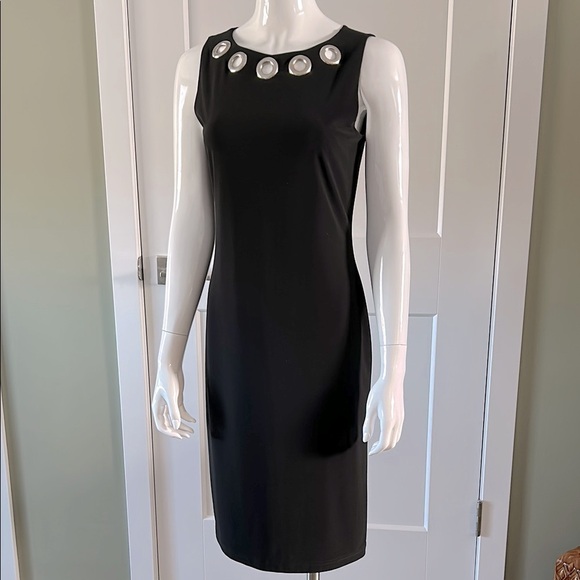 Joseph Ribkoff Grommet Sheath Dress - Picture 1 of 9